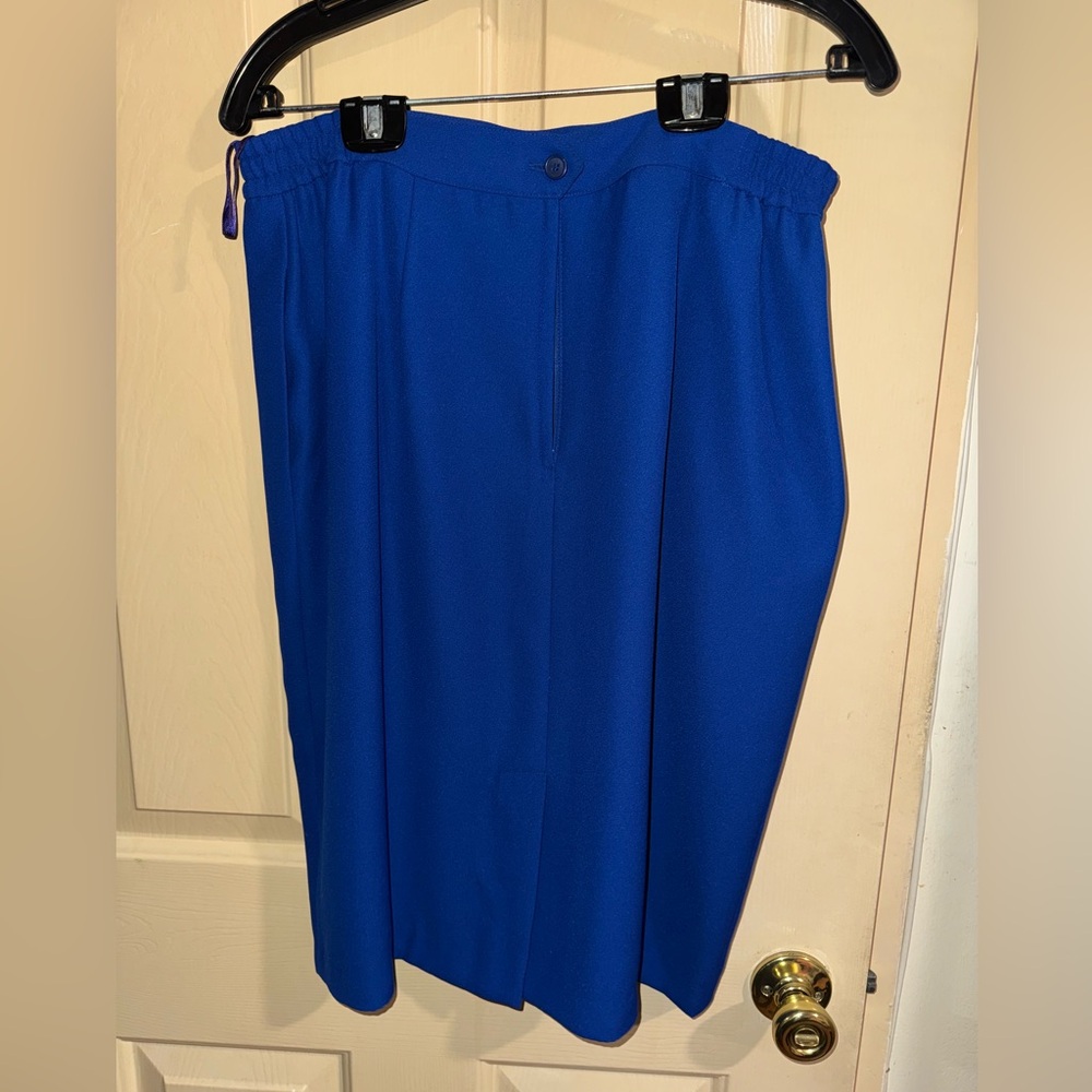 Large blue skirt below knee